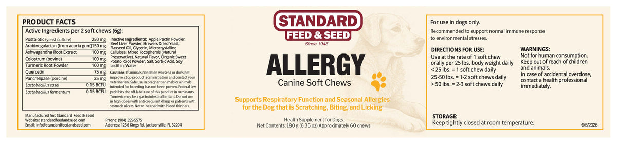 Allergy Canine Soft Chews 60ct