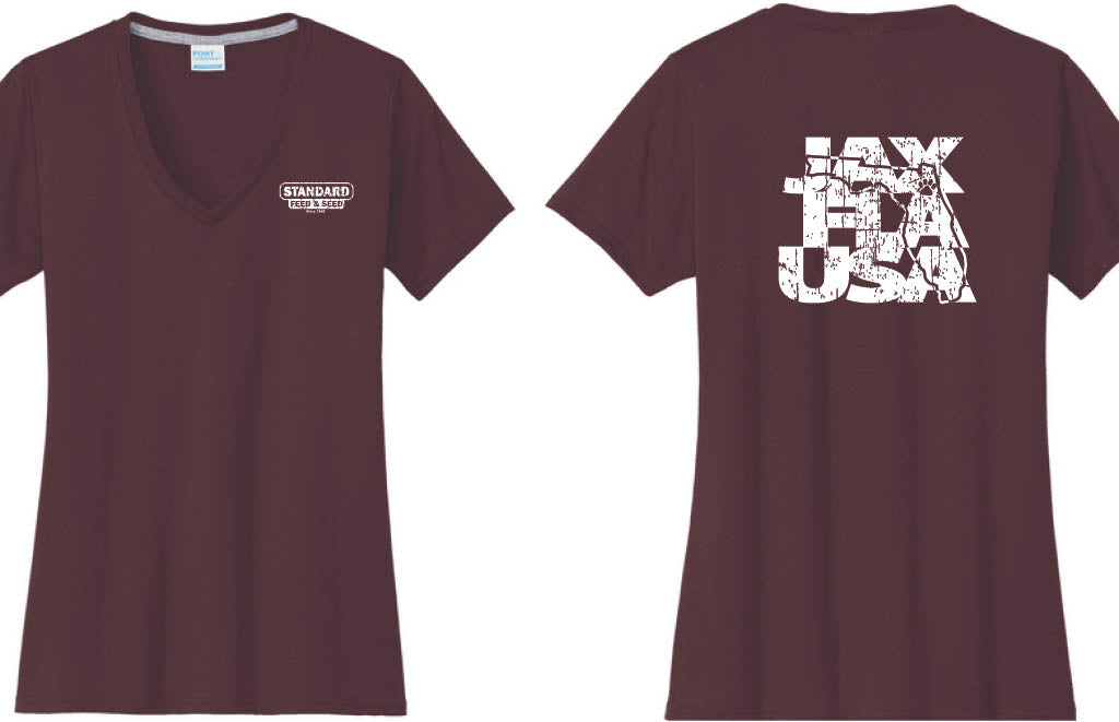 JAX FLA USA T-Shirt V-Neck Women's