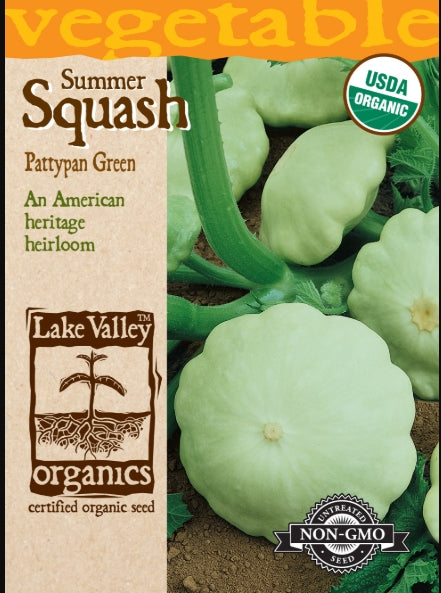 Organic Squash Summer Pattypan Green Heirloom