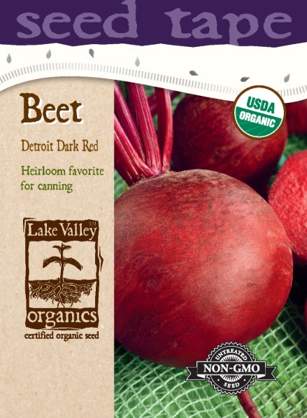 Organic Beet Detroit Dark Red - Seed Tape