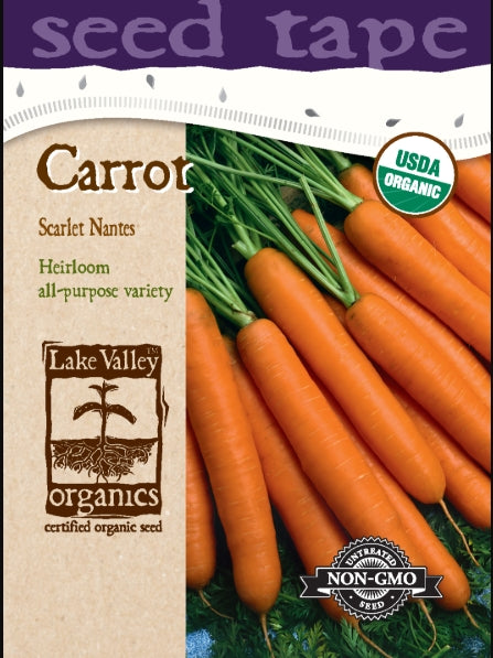 Organic Carrot Scarlet Nantes - Seed Tape