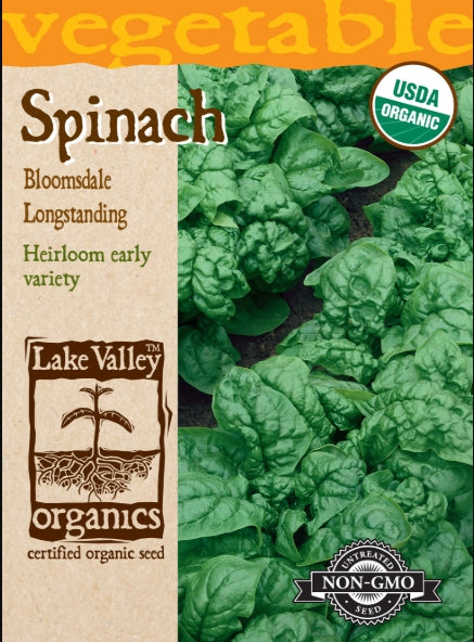 Organic Spinach Bloomsdale Longstanding Heirloom