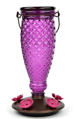Perky Pet Diamond Wine Top Fill Glass Hummingbird Feeder