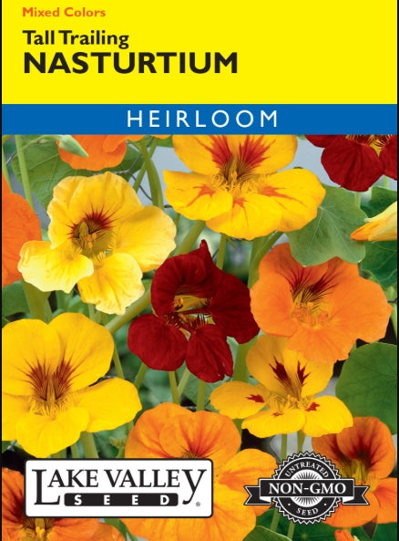 Nasturtium Tall Trailing Mixed Colors Heirloom