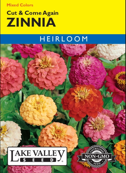 Zinnia Cut & Come Again Mixed Colors Heirloom