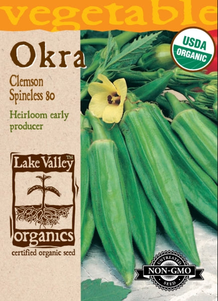 Organic Okra Clemson Spineless 80 Heirloom