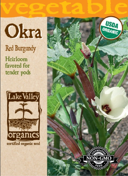 Organic Okra Red Burgundy Heirloom