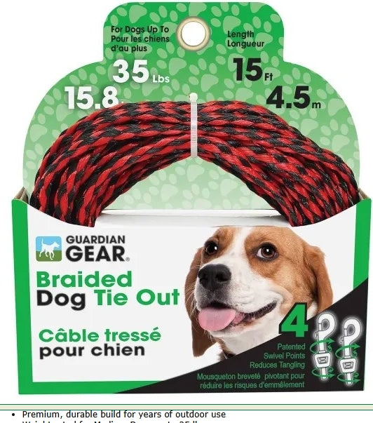 Braided Poly Rope Tie Out 15ft