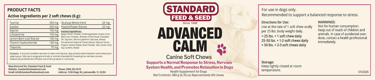 Avanced Calm Canine Soft Chews 60ct