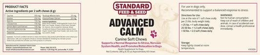 Advanced Calm Canine Soft Chews 60ct