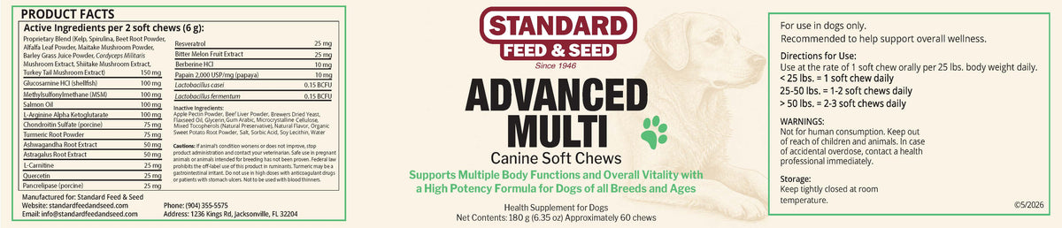 Advanced Multi Canine Soft Chews 60ct