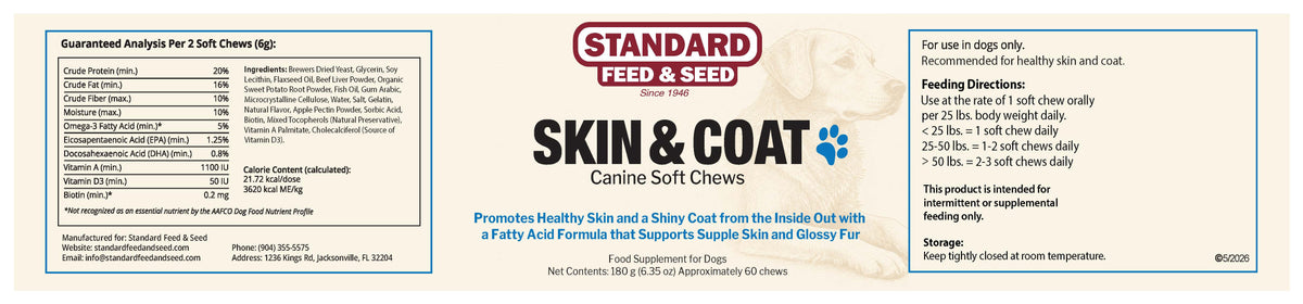 Skin & Coat Canine Soft Chews 60ct