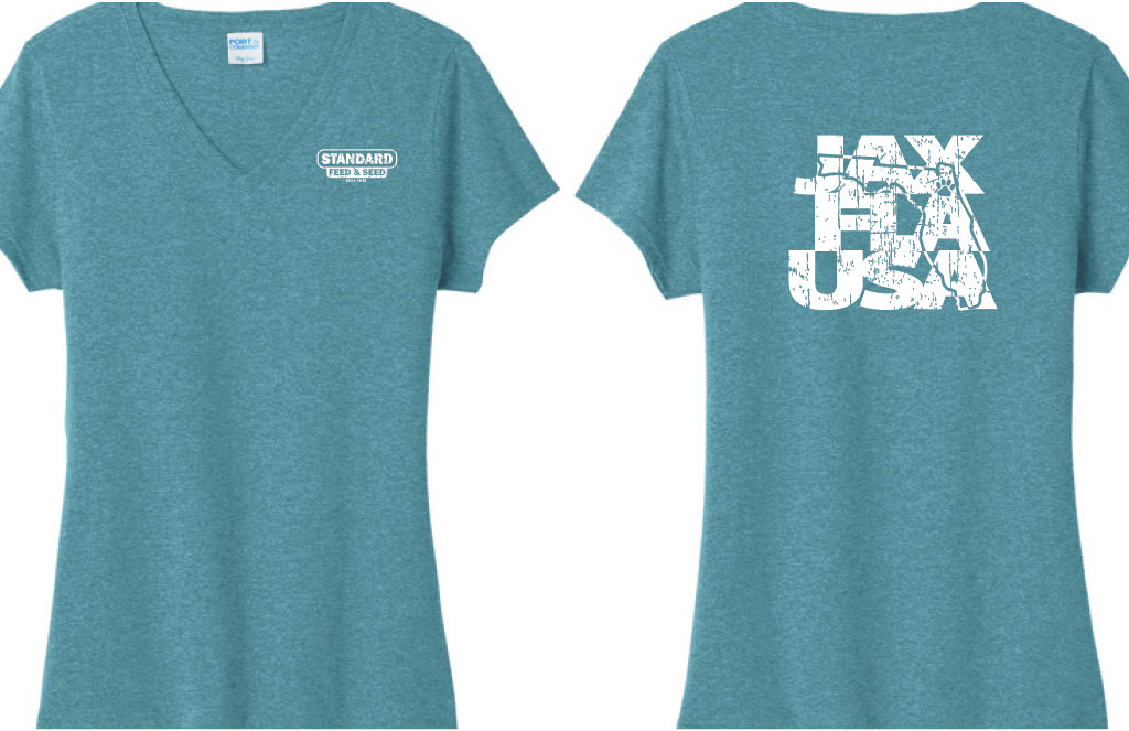 JAX FLA USA T-Shirt V-Neck Women's