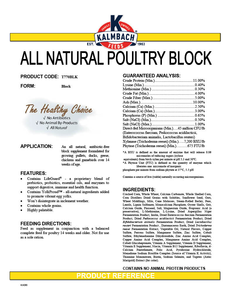 Kalmbach Premium Poultry Block 25lbs