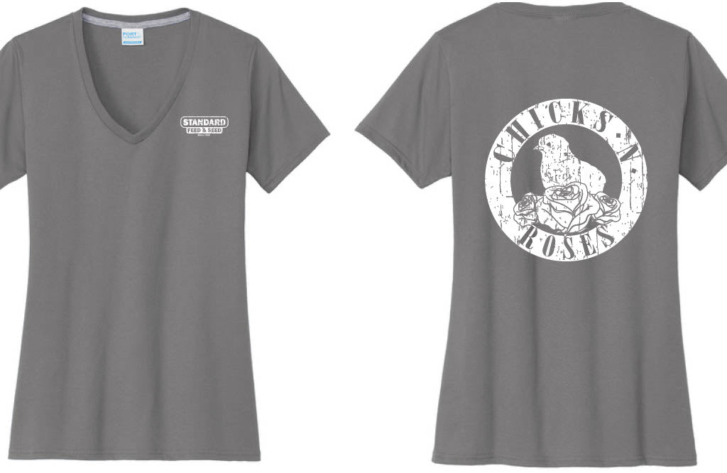 Chicks 'n' Roses T-Shirt V-Neck Women's