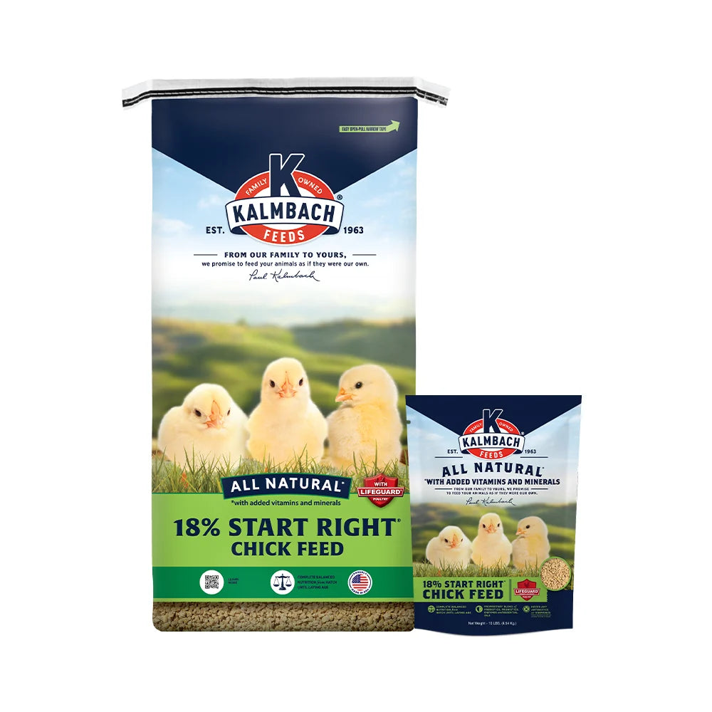 Kalmbach 18% Start Right Growing Chicken Feed for Chicks and Pullets 50lbs
