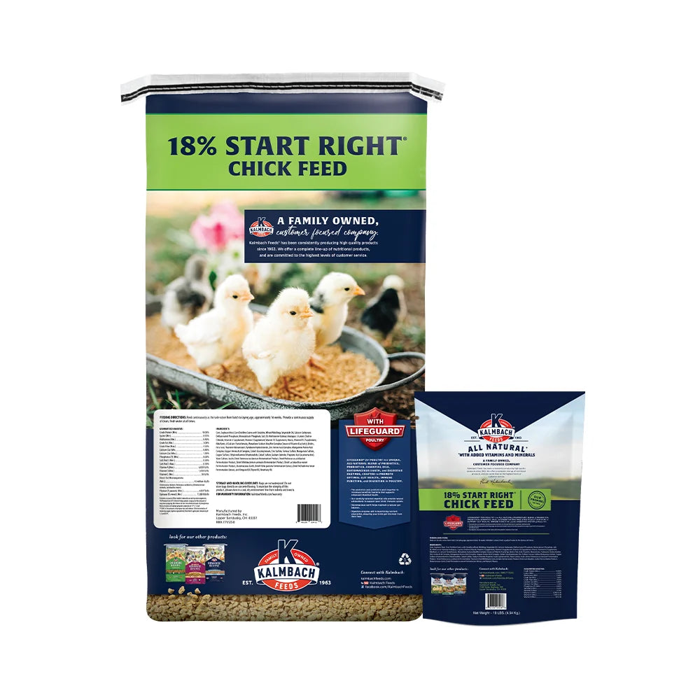 Kalmbach 18% Start Right Growing Chicken Feed for Chicks and Pullets 50lbs